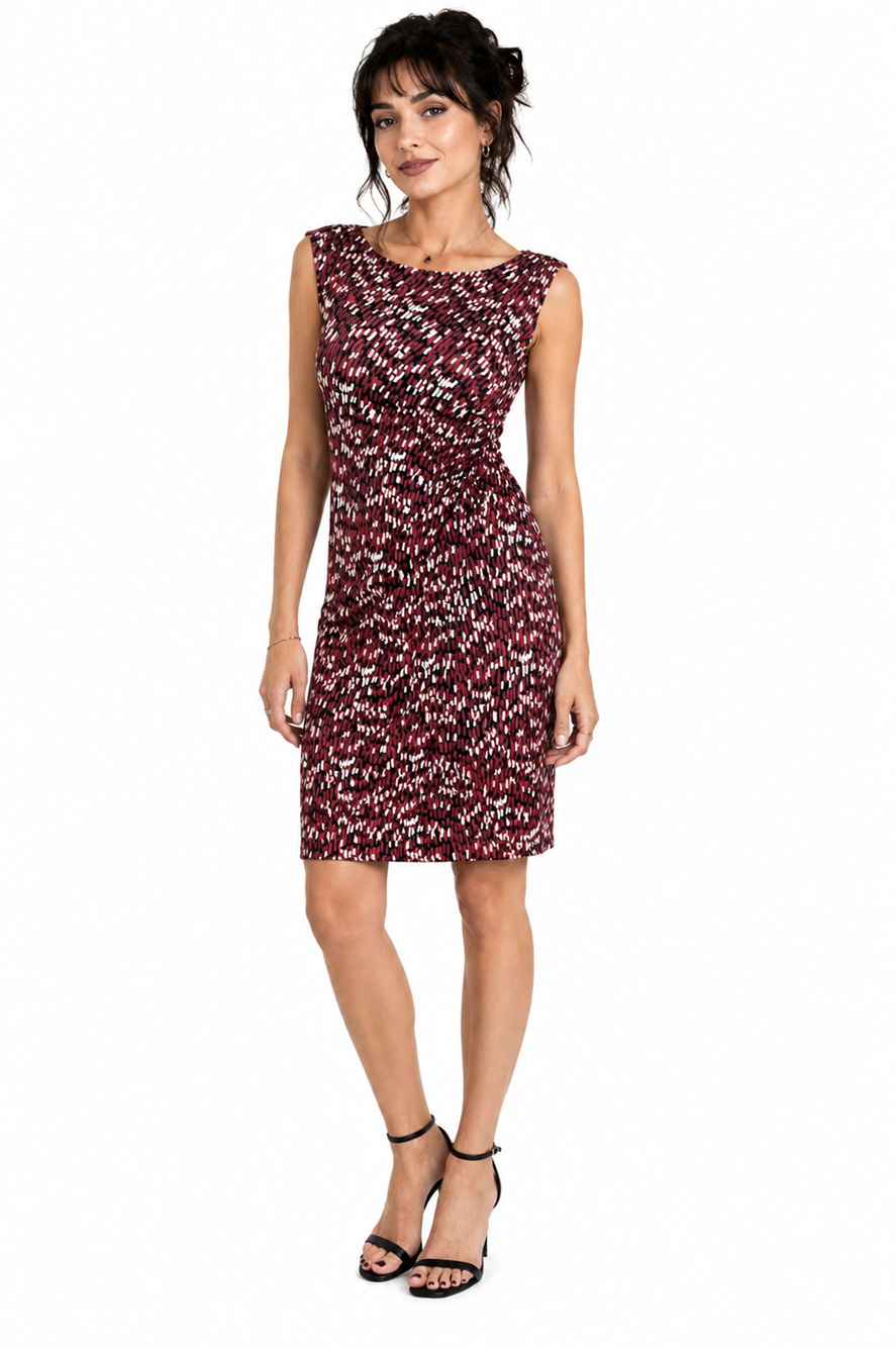 Nic + Zoe Stretch Jersey Knit Petite Sleeveless Sheath Pink Career Dress sz P S